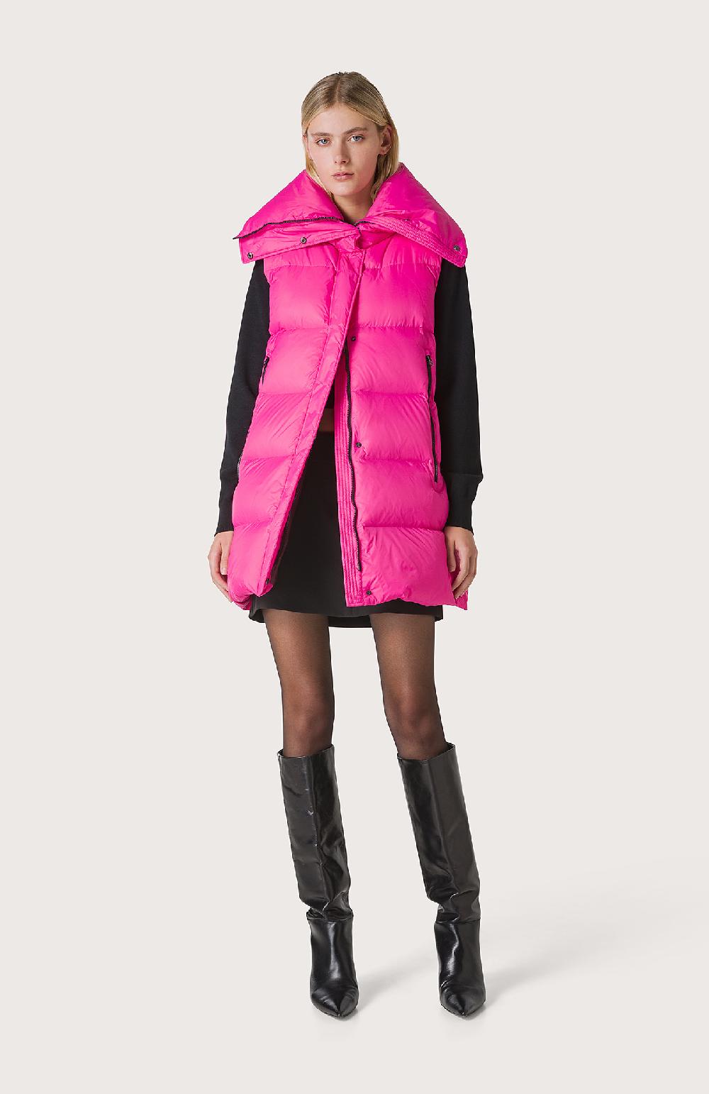 Seventy Gilet trapuntato con collo alto - Col. Rosa