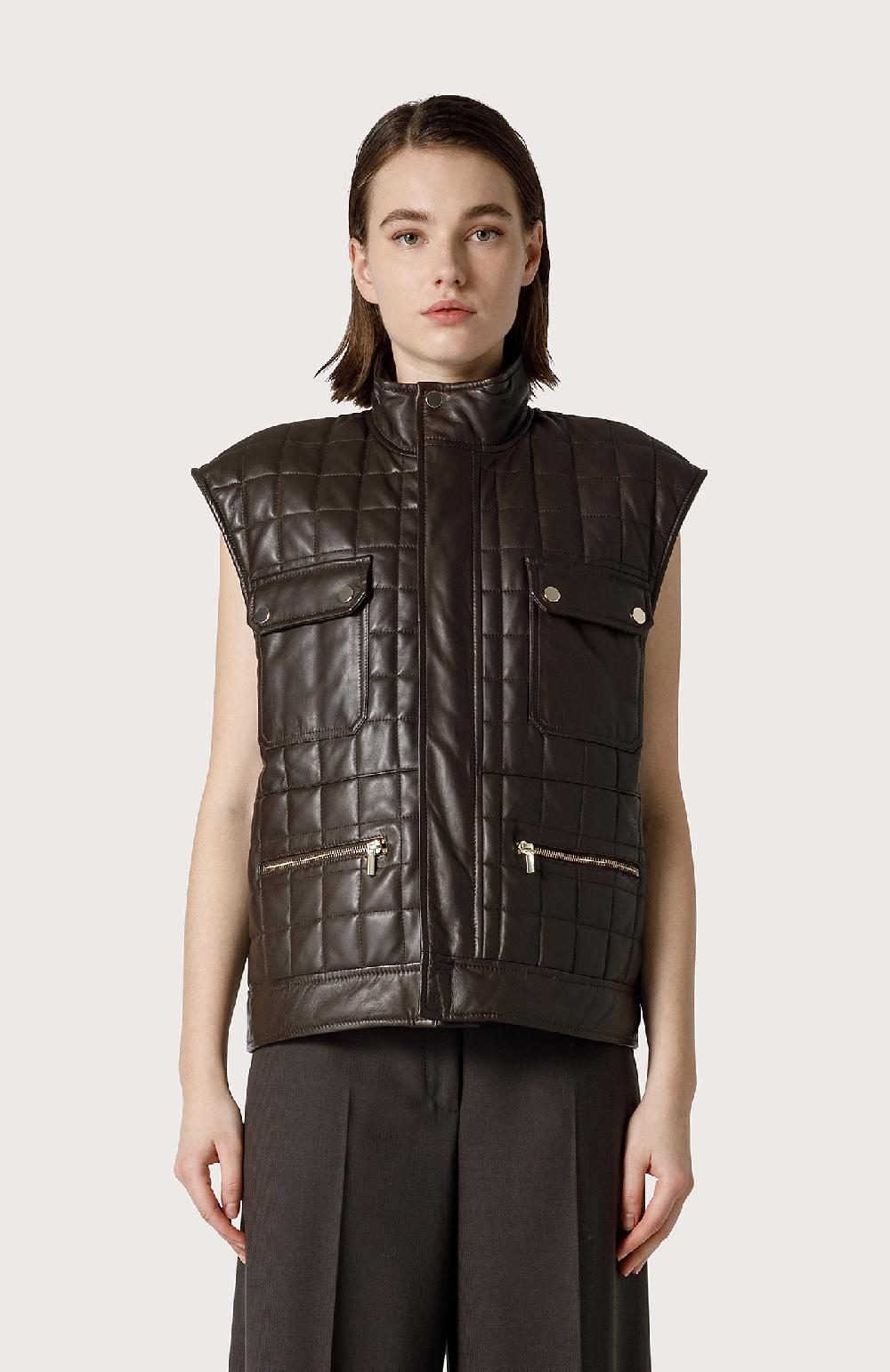 Seventy Gilet Trapuntato In Nappa - Col. Marrone