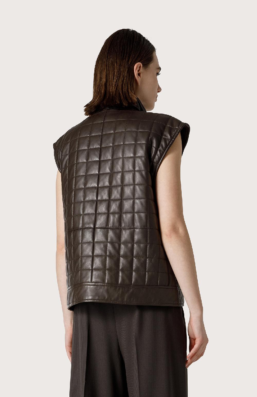 Seventy Gilet Trapuntato In Nappa - Col. Marrone