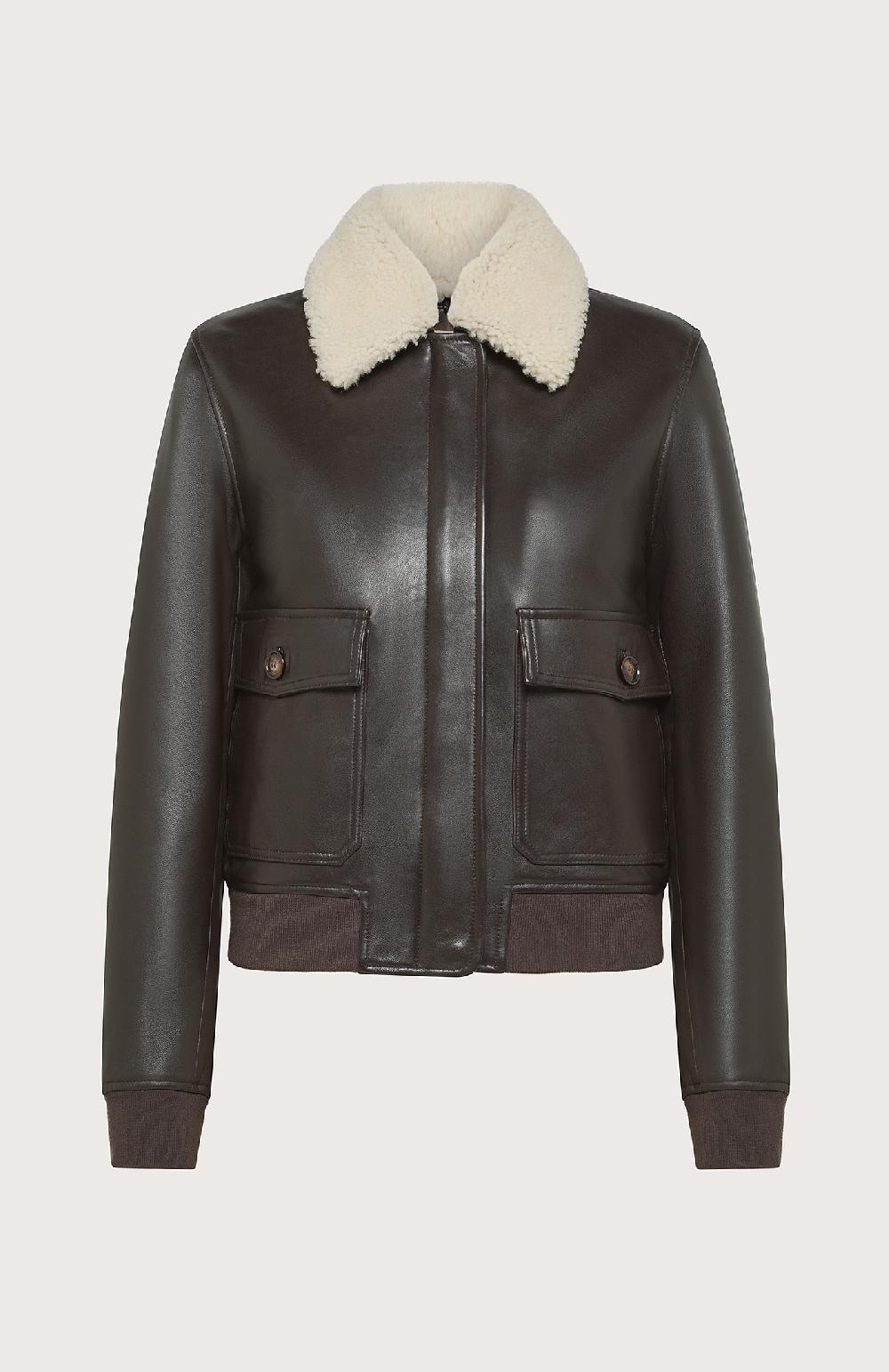 Seventy Giubbino in nappa con collo - Col. Marrone