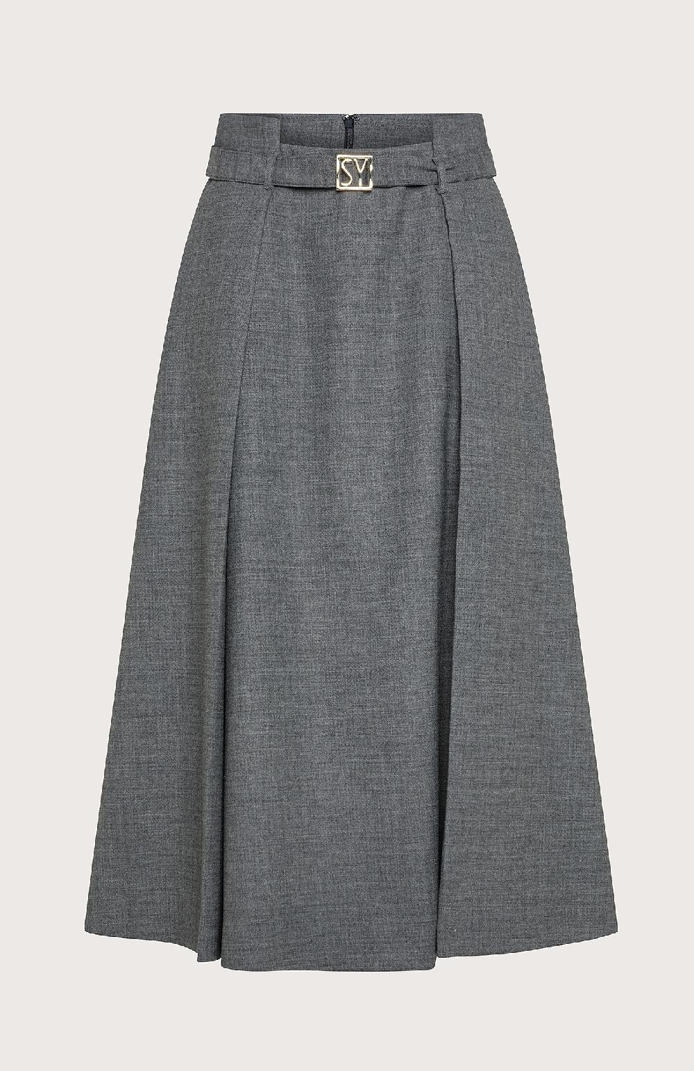 Seventy Gonna a due pieghe con spacchi - Col. Grigio