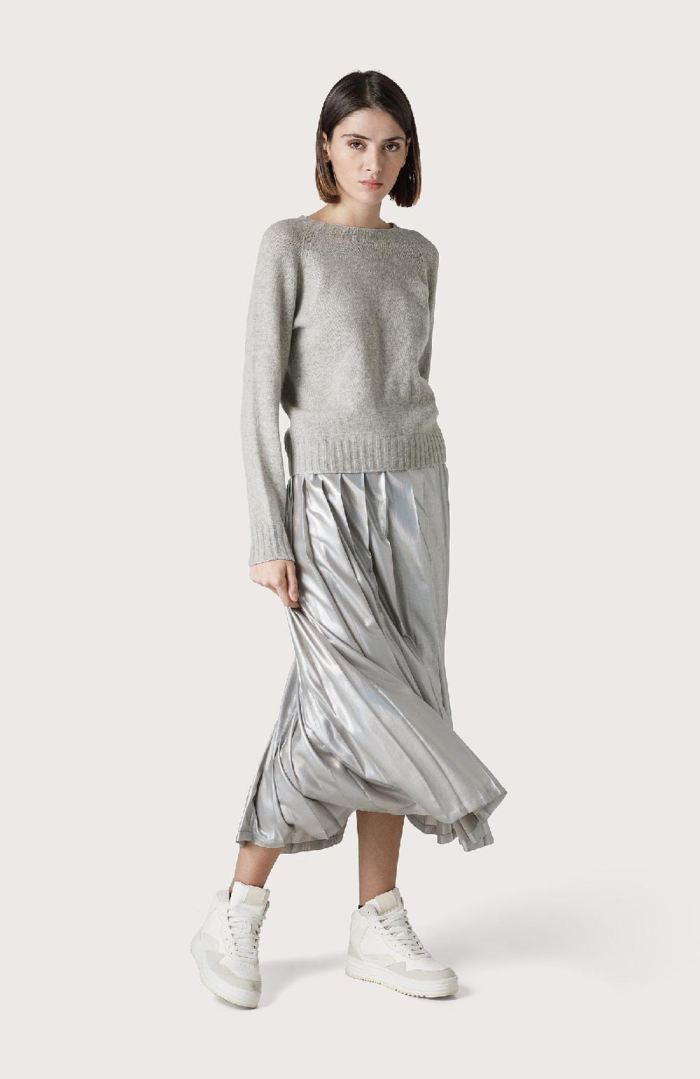 Seventy Gonna A Pieghe Laminata - Col. Grigio