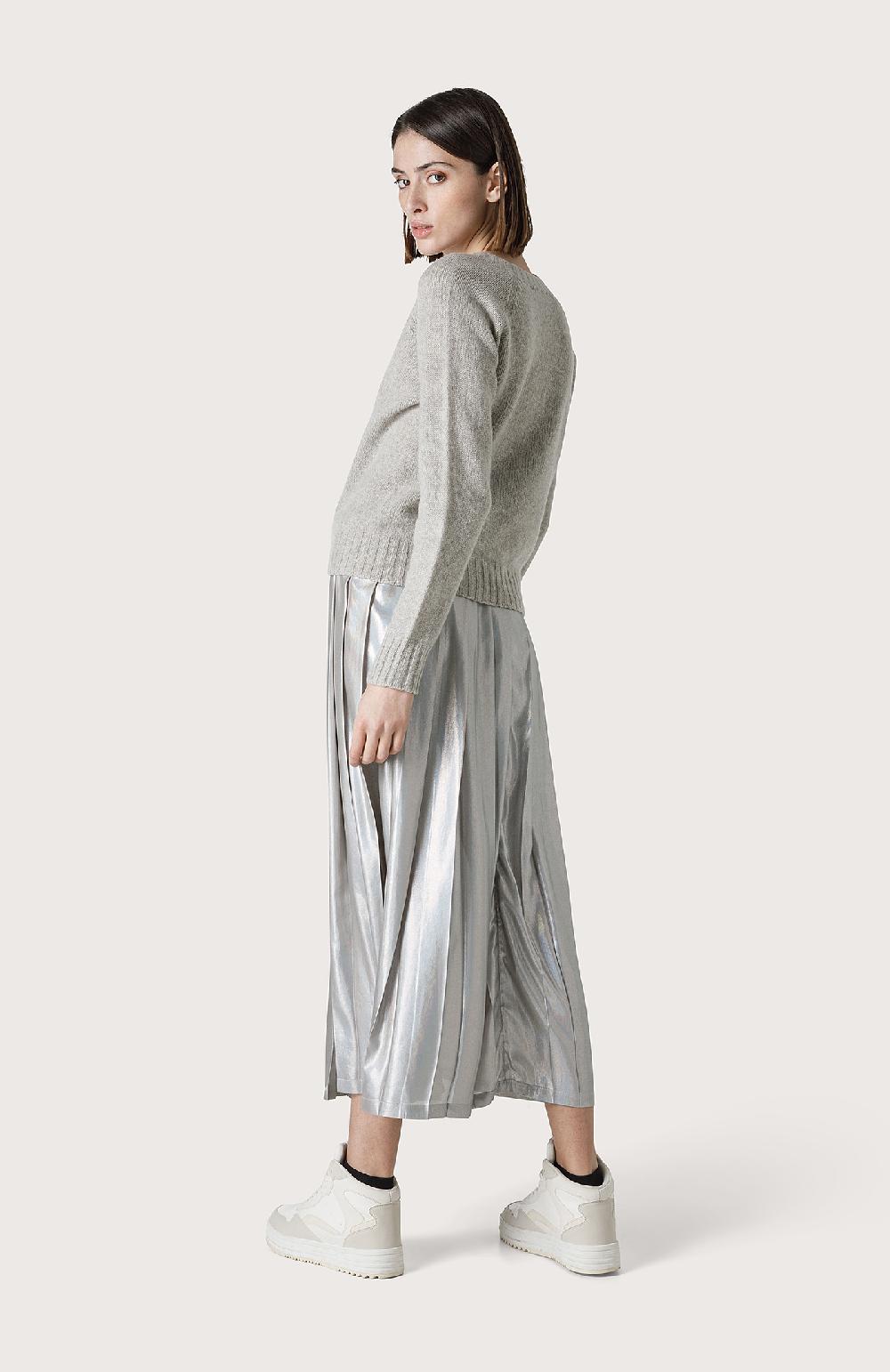 Seventy Gonna A Pieghe Laminata - Col. Grigio