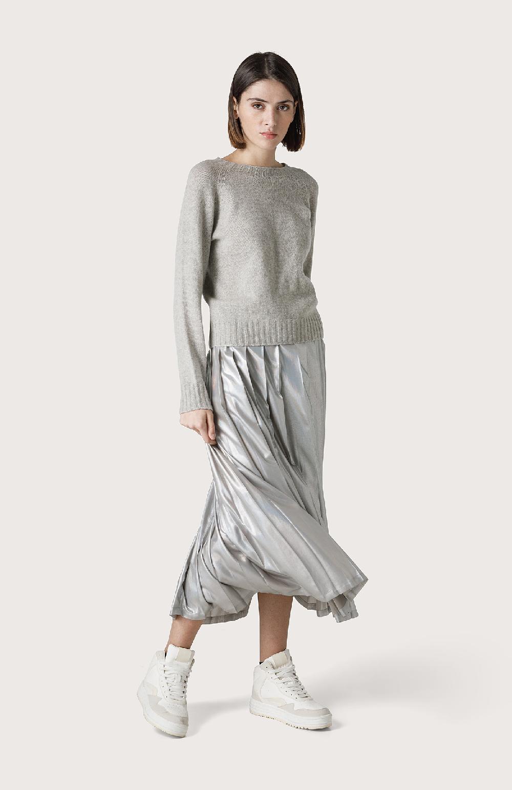 Seventy Gonna A Pieghe Laminata - Col. Grigio