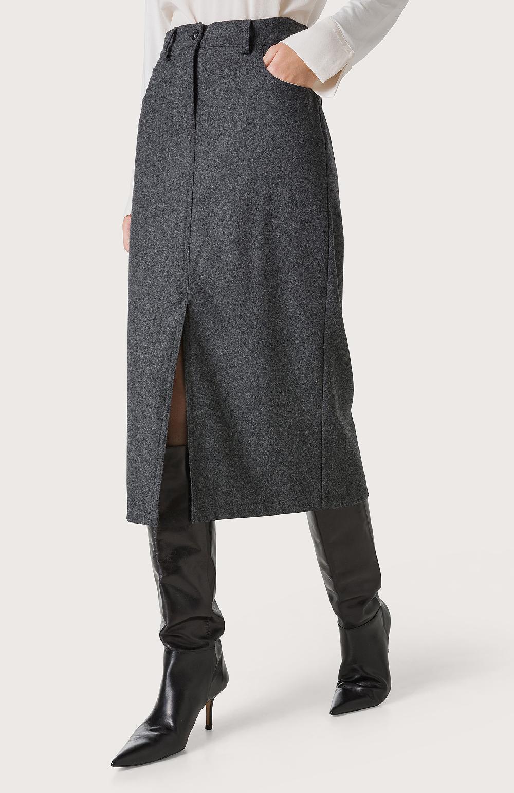 Seventy Gonna Con Vita Stile Jeans - Col. Grigio