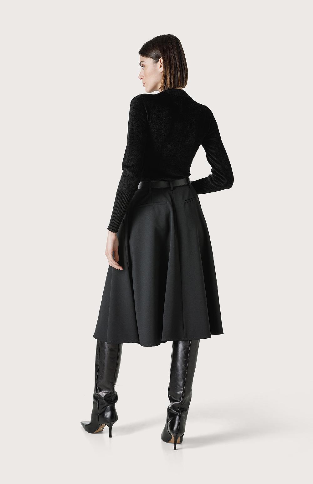 Seventy Gonna Godet A Mezza Ruota - Col. Nero