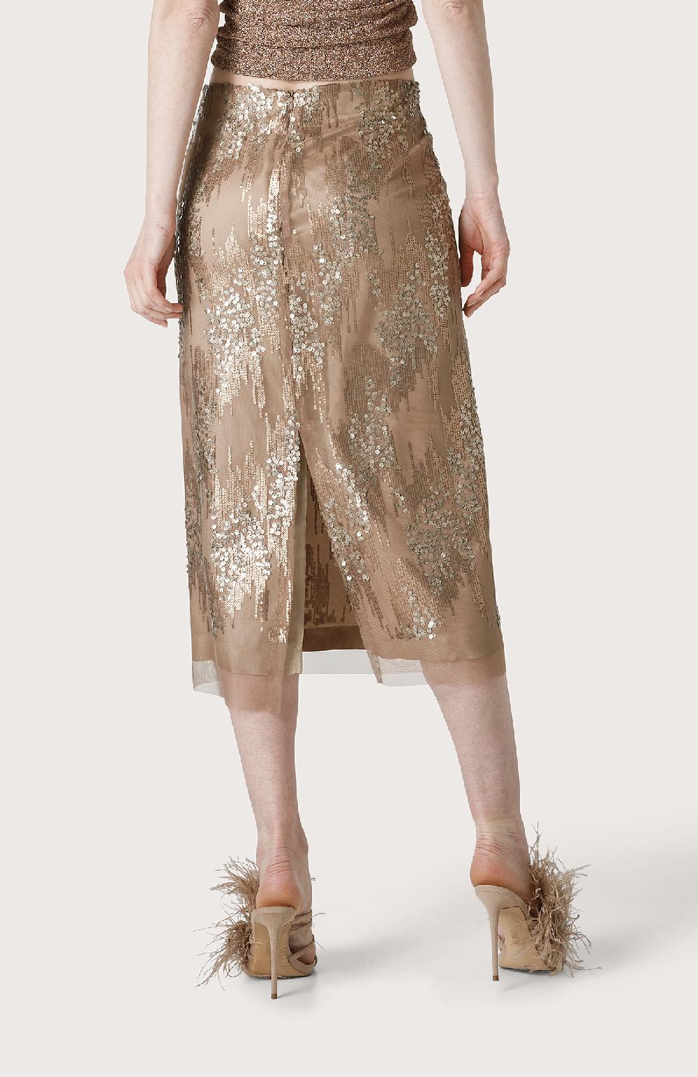 Seventy Gonna Longuette Con Paillettes - Col. Neutro