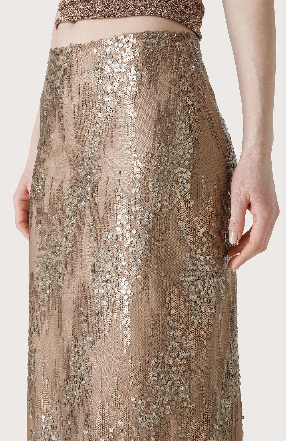 Seventy Gonna Longuette Con Paillettes - Col. Neutro