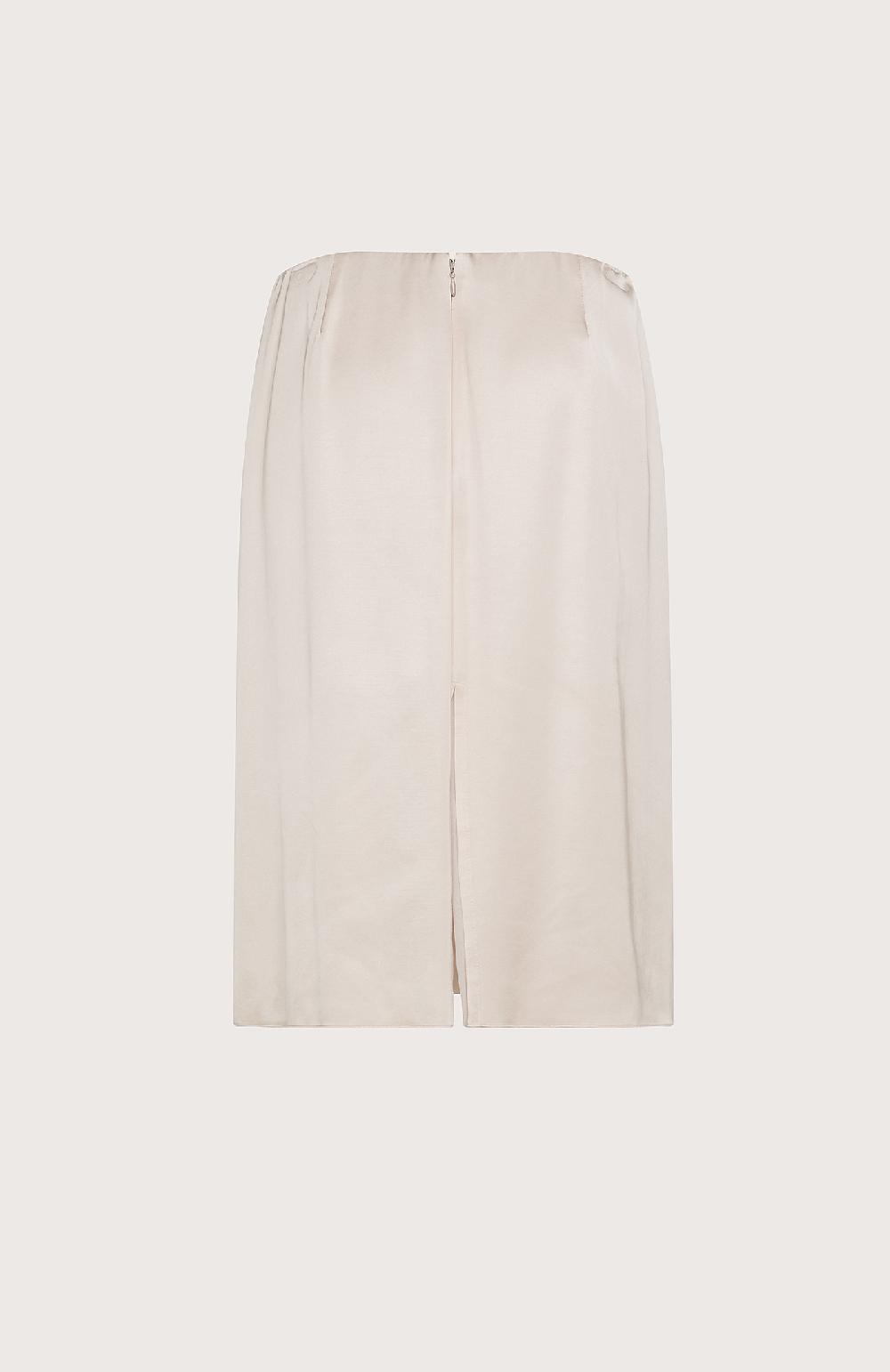 Seventy Gonna Midi Tinta Unita In Raso - Col. Neutro