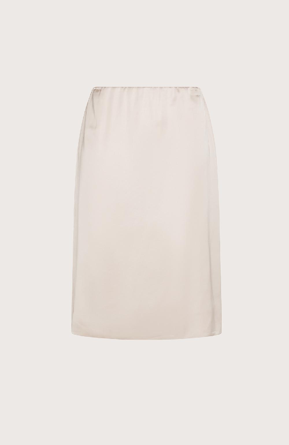 Seventy Gonna midi tinta unita in raso - Col. Neutro