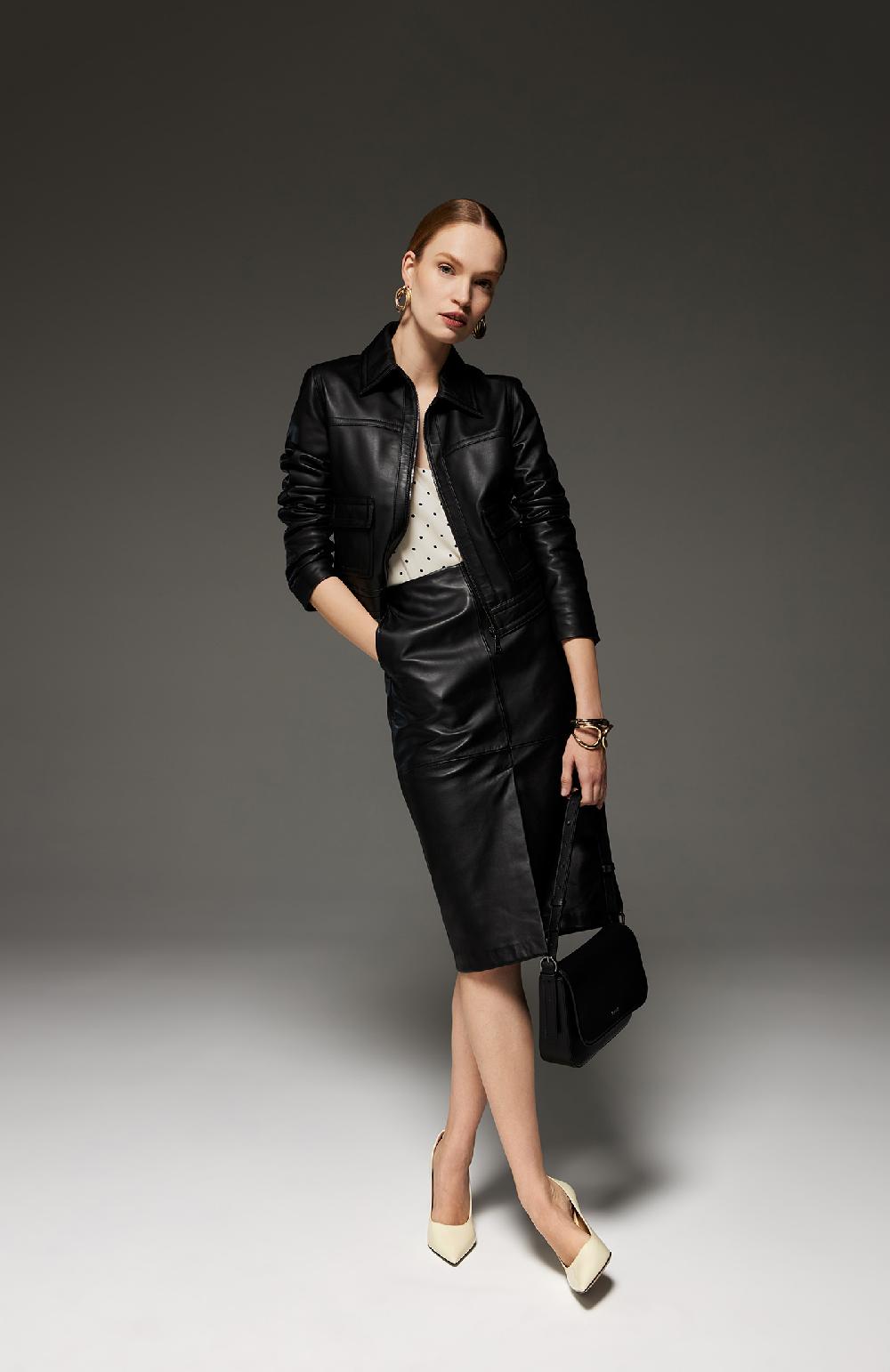 Seventy Gonna Tubino In Nappa Morbida - Col. Nero