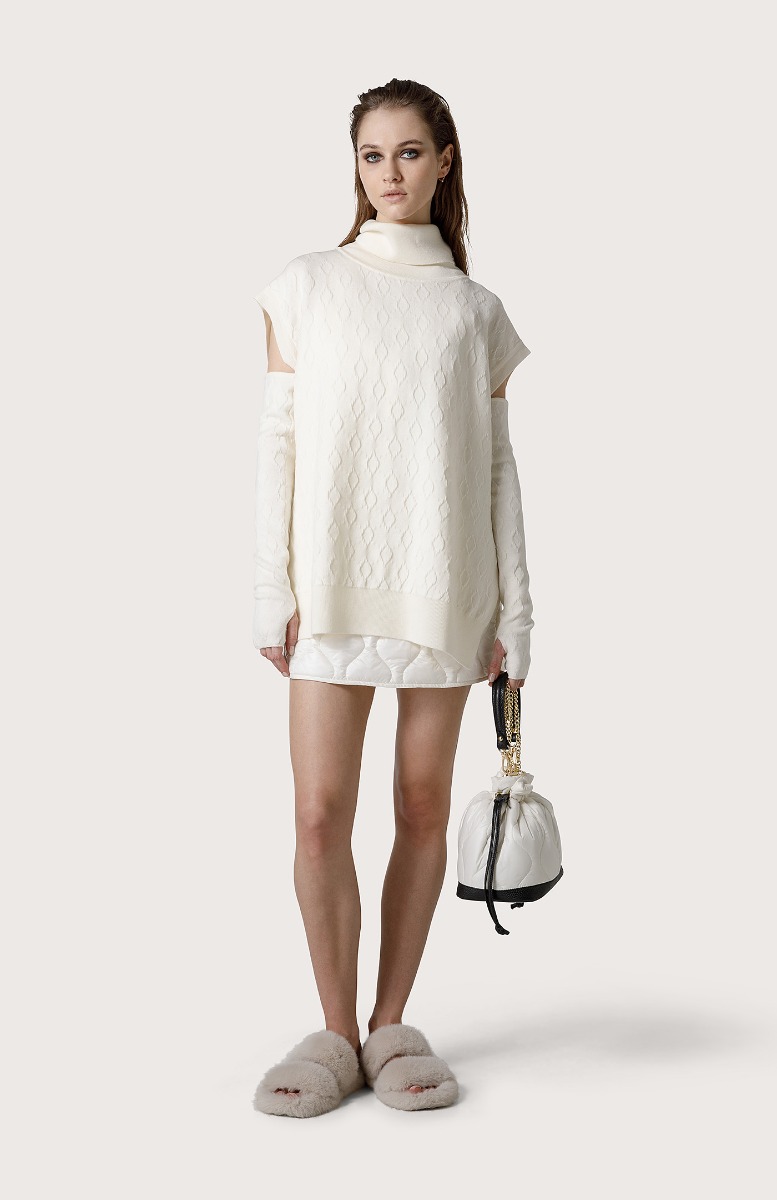 Seventy Guanti Lughi In Lana - Col. Bianco