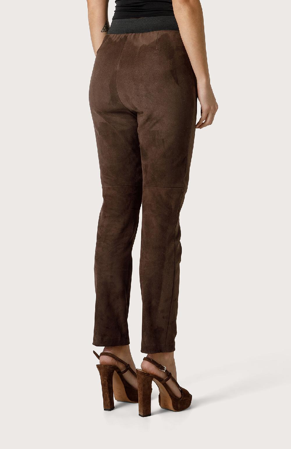 Seventy Legging In Suede Stretch - Col. Marrone