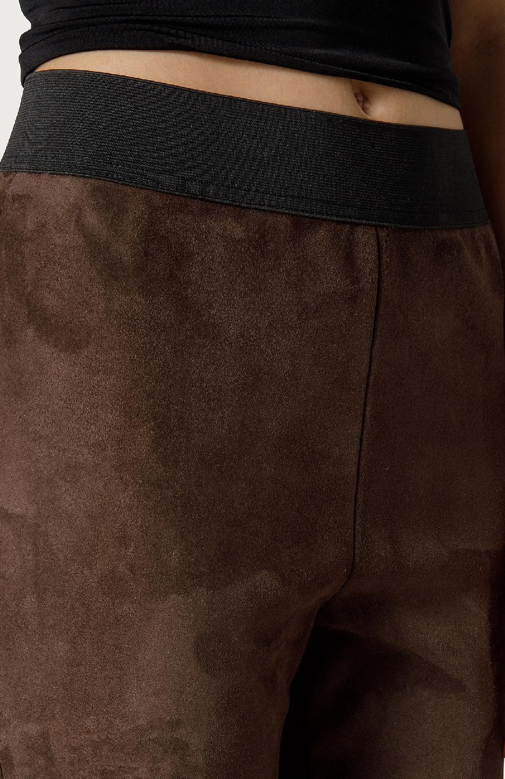 Seventy Legging In Suede Stretch - Col. Marrone