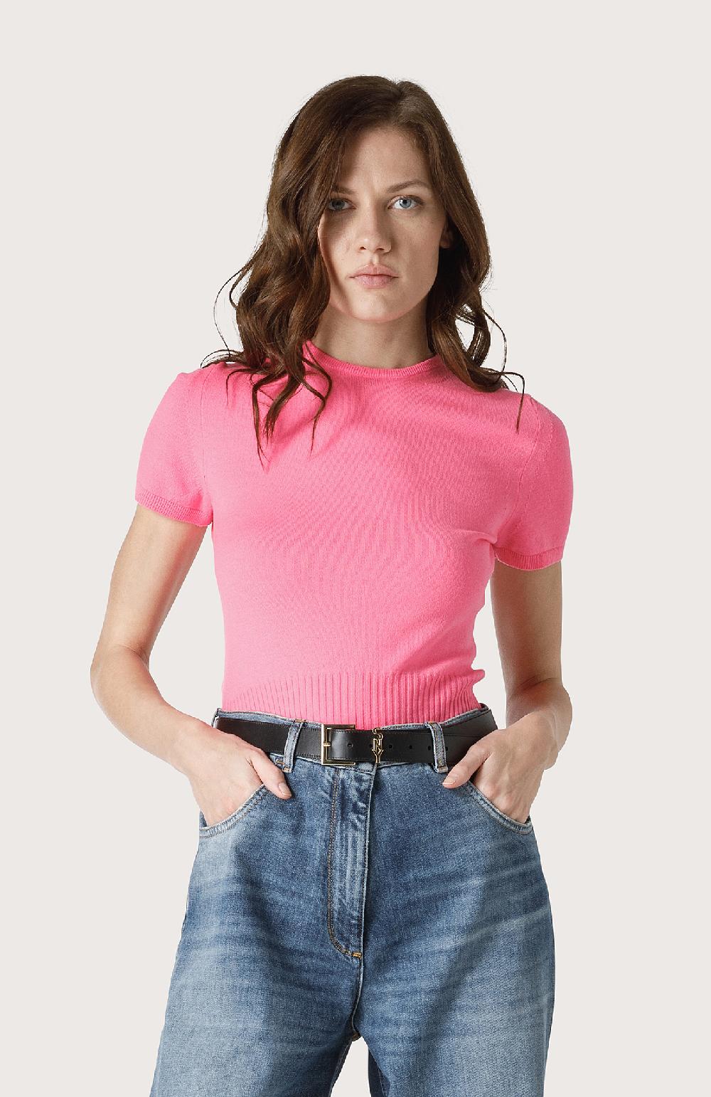 Seventy Maglia A Mezze Maniche Stretch - Col. Rosa