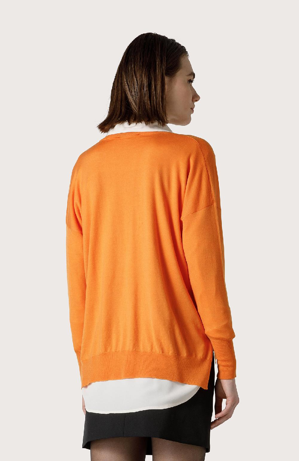 Seventy Maglia Con Ampio Scollo A V - Col. Arancione