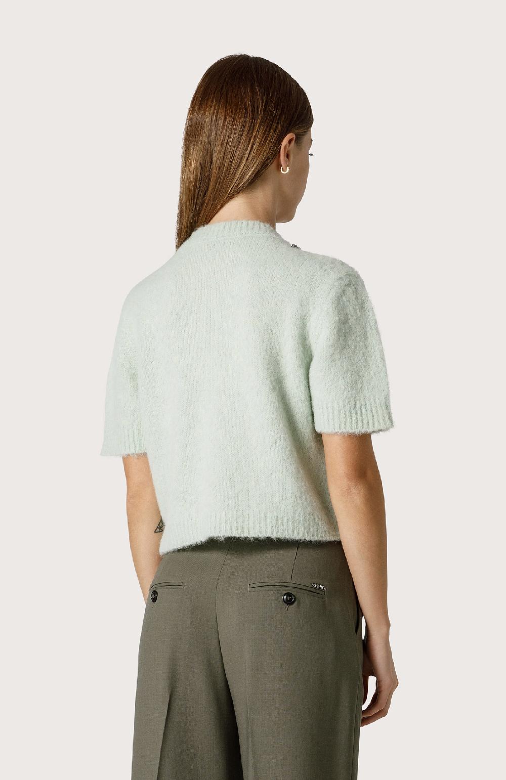 Seventy Maglia Crop Con Cristalli - Col. Verde