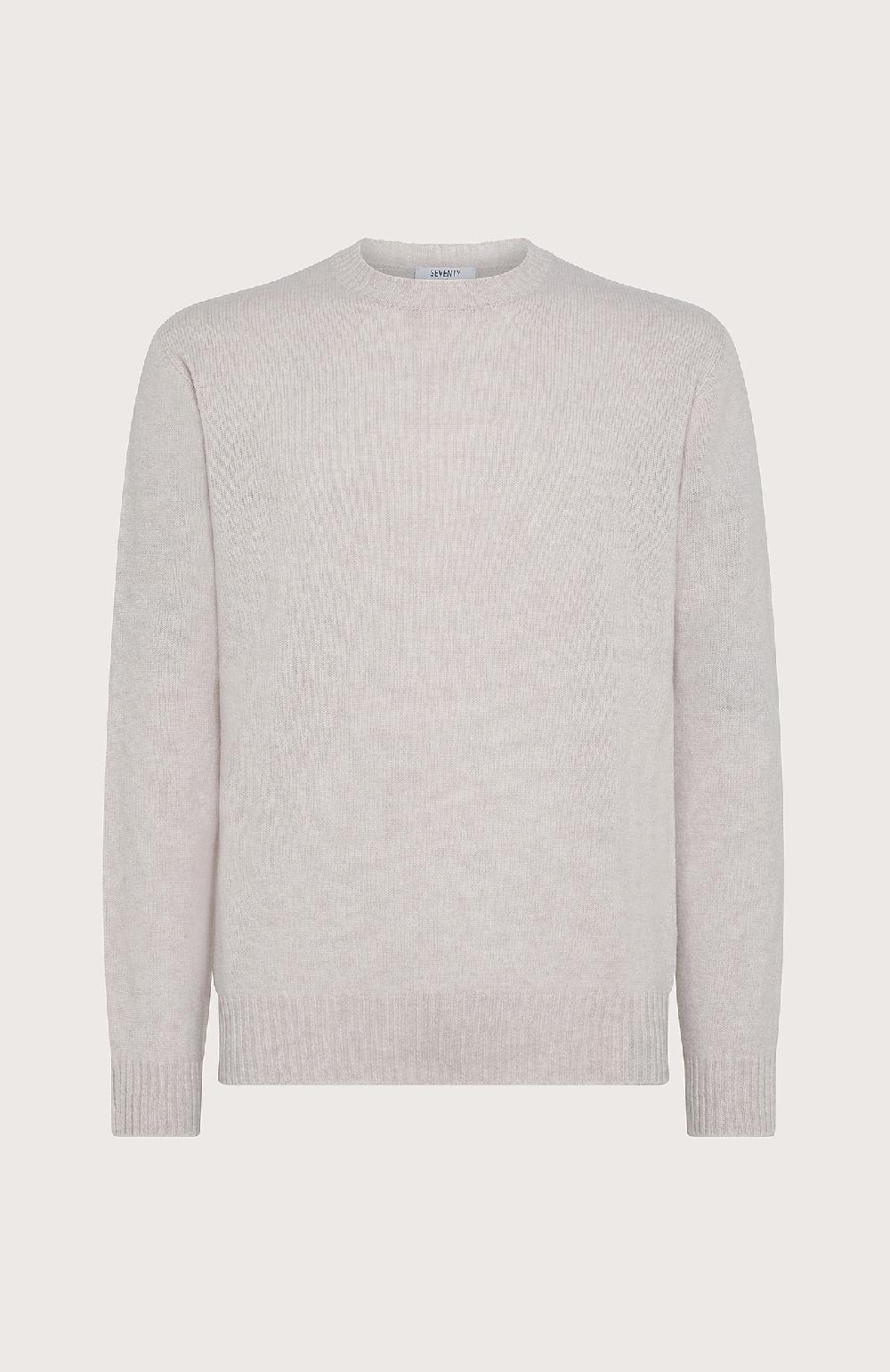 Seventy Maglia girocollo in rasato - Col. Bianco