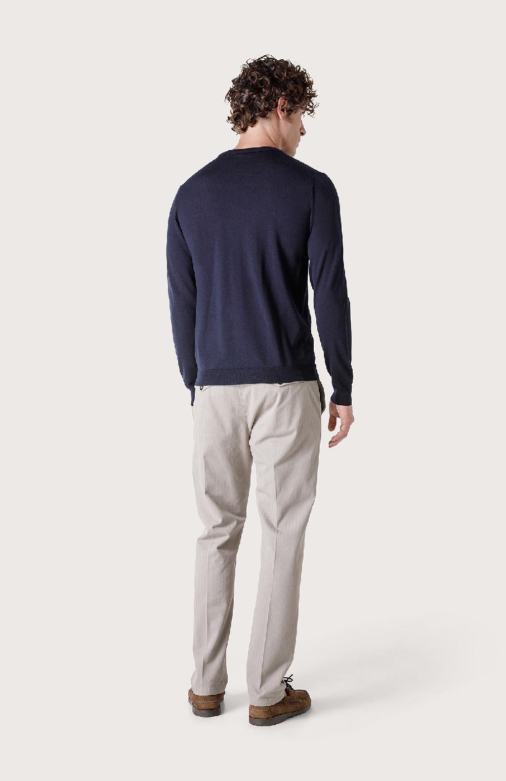 Seventy Maglia Girocollo In Rasato - Col. Blu