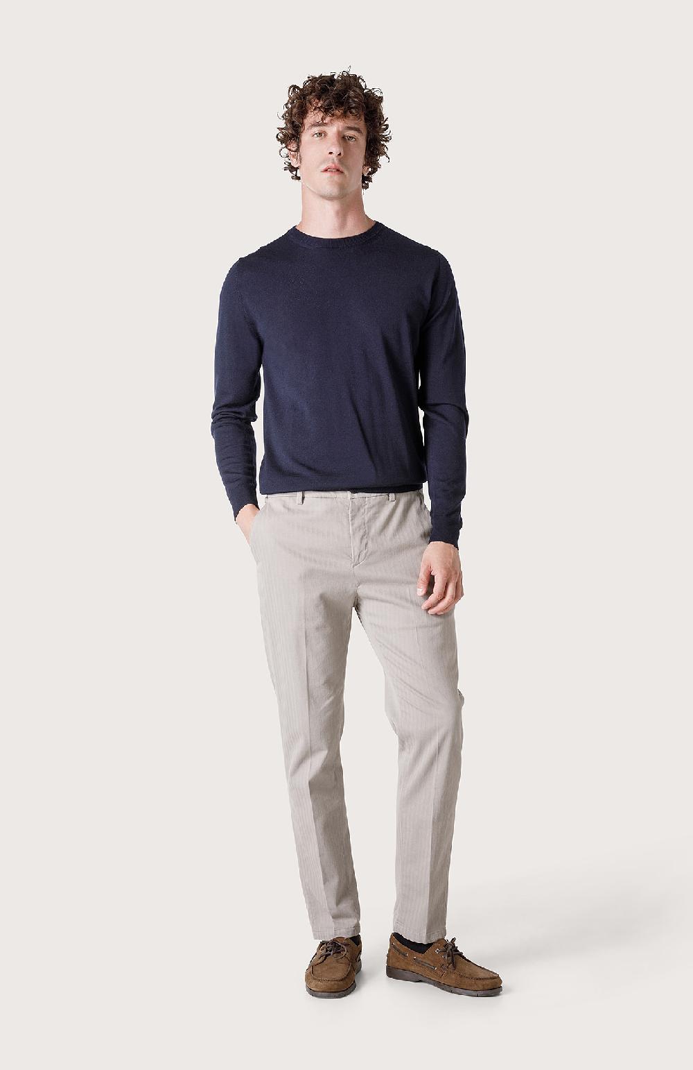 Seventy Maglia Girocollo In Rasato - Col. Blu