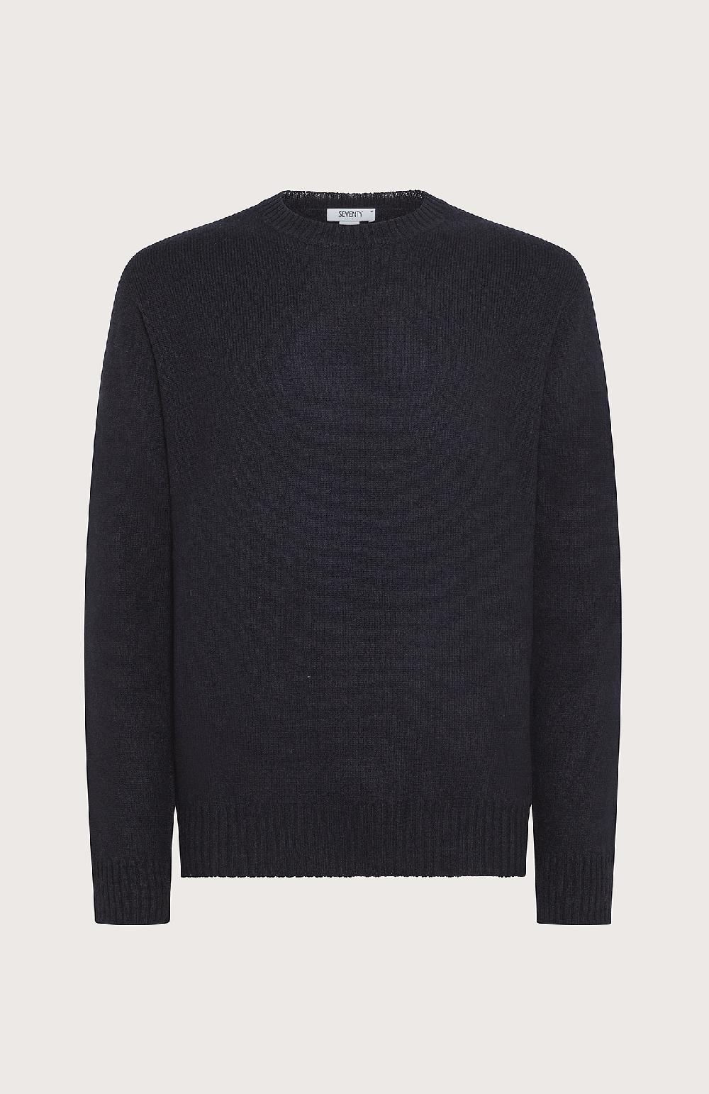 Seventy Maglia Girocollo In Rasato - Col. Blu