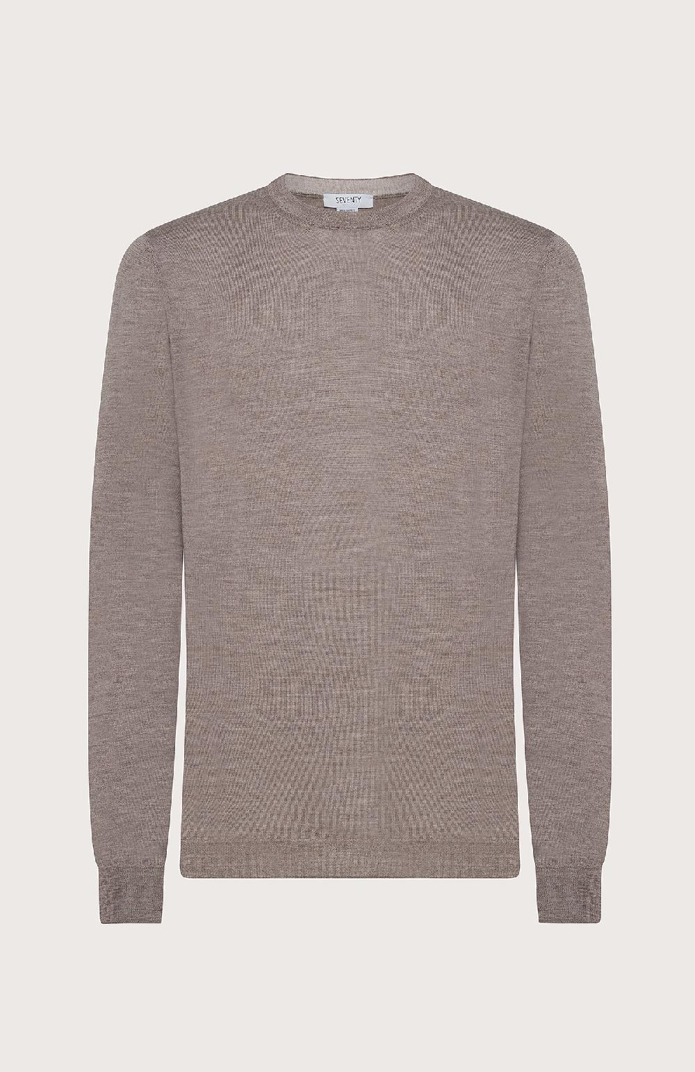 Seventy Maglia Girocollo In Rasato - Col. Marrone