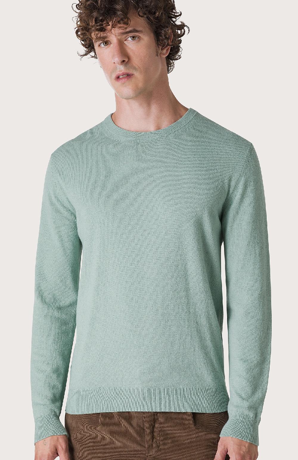 Seventy Maglia Girocollo In Rasato - Col. Verde