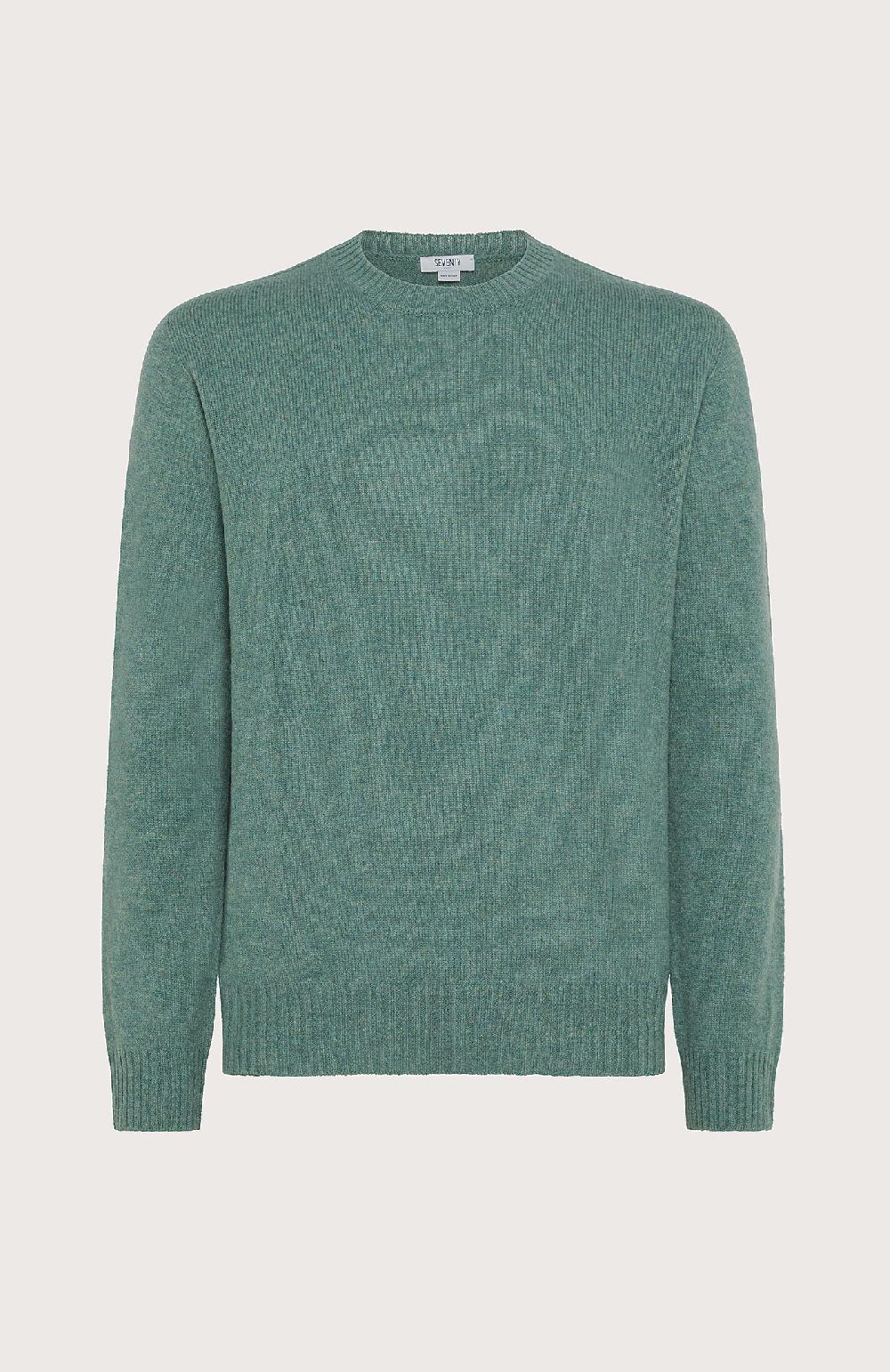 Seventy Maglia girocollo in rasato - Col. Verde