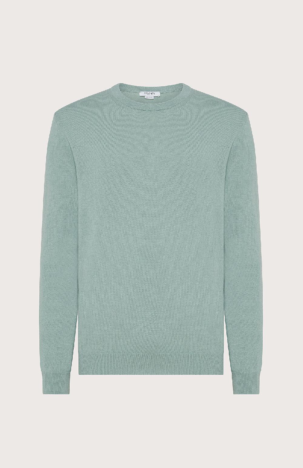 Seventy Maglia girocollo in rasato - Col. Verde
