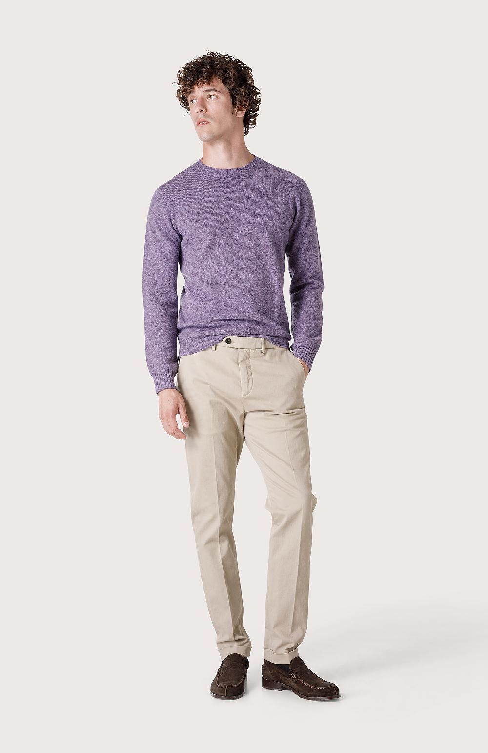 Seventy Maglia Girocollo In Rasato - Col. Viola