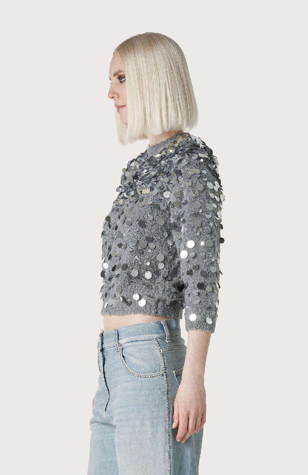 Seventy Maglioncino Con Maxi Paillettes - Col. Grigio