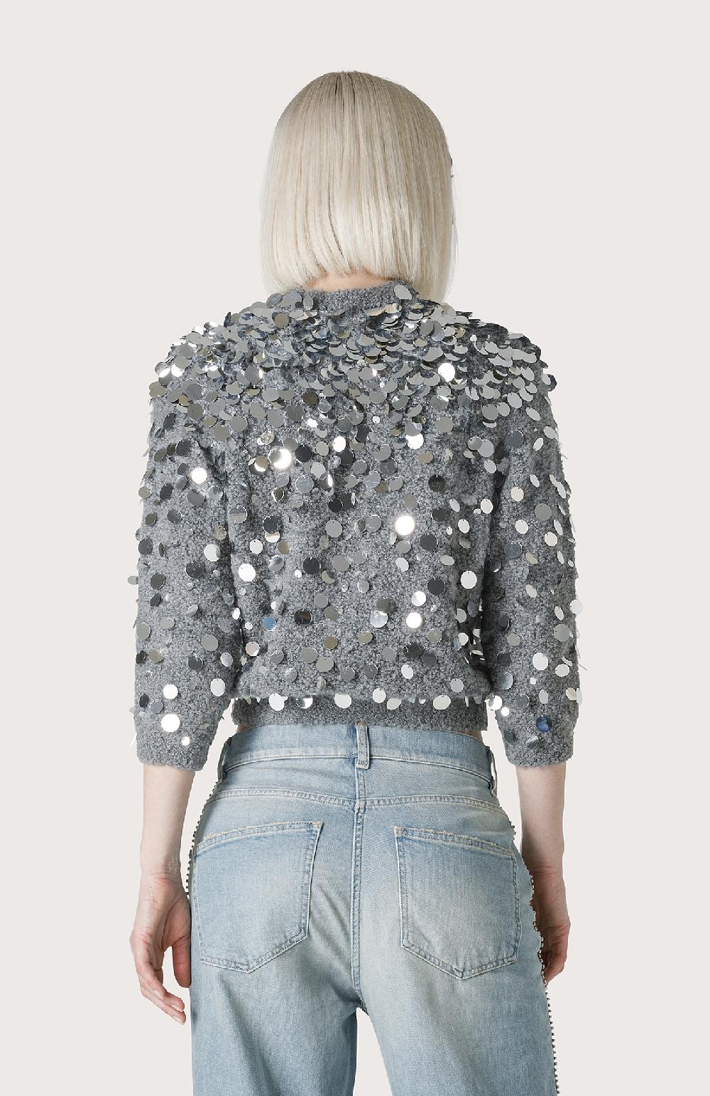 Seventy Maglioncino Con Maxi Paillettes - Col. Grigio