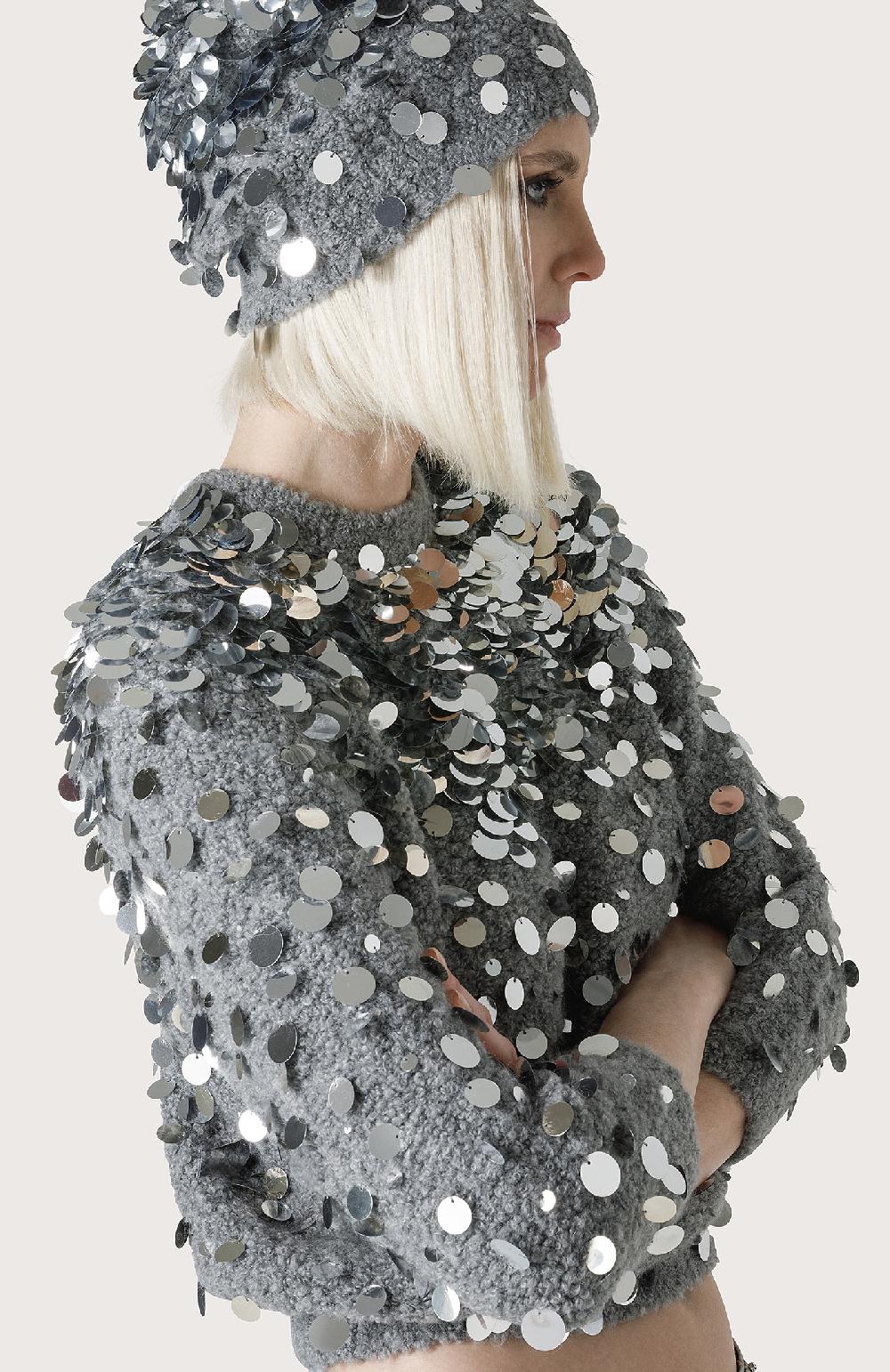 Seventy Maglioncino Con Maxi Paillettes - Col. Grigio