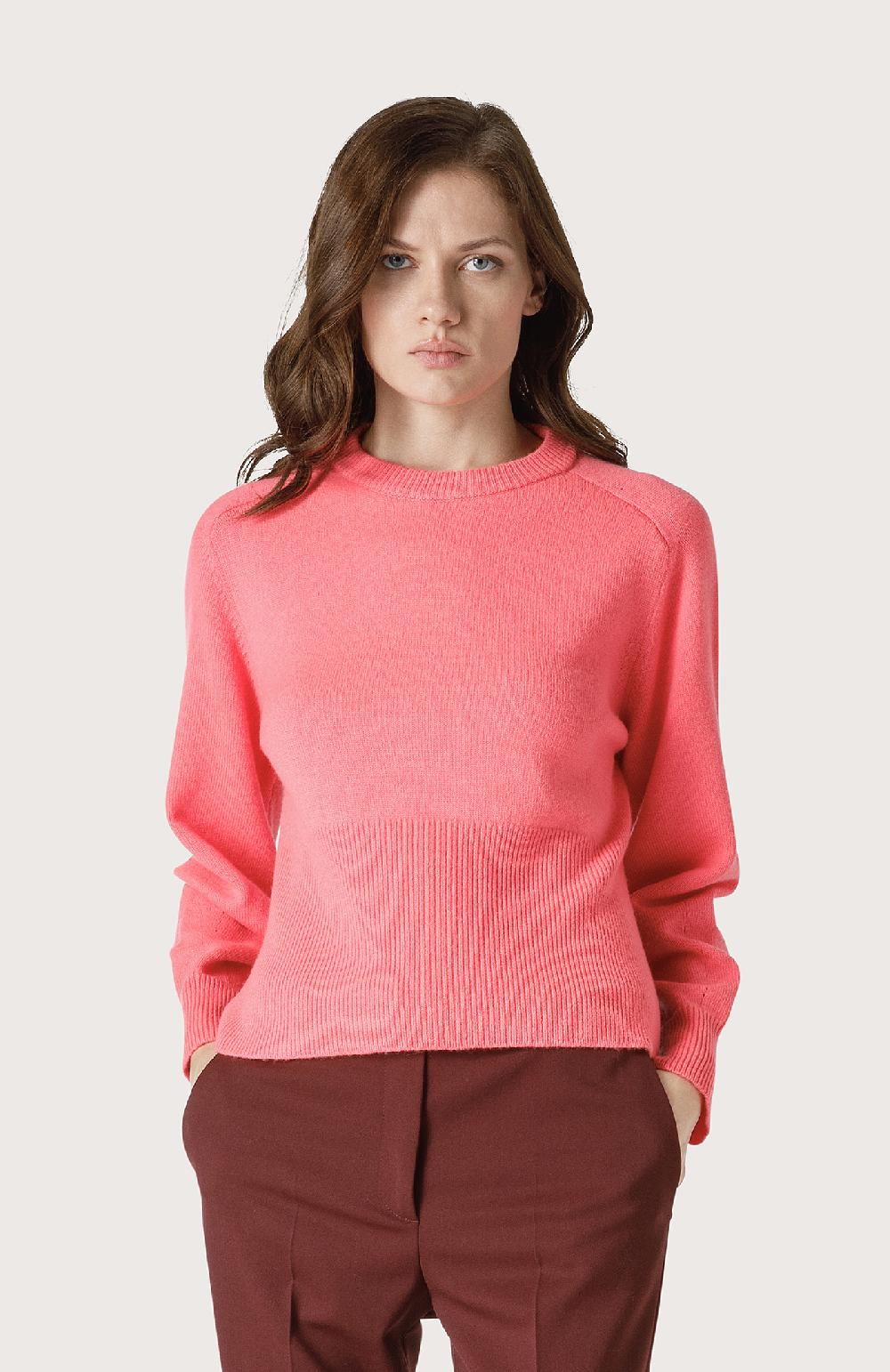 Seventy Maglioncino Cropped A Coste Alte - Col. Rosa