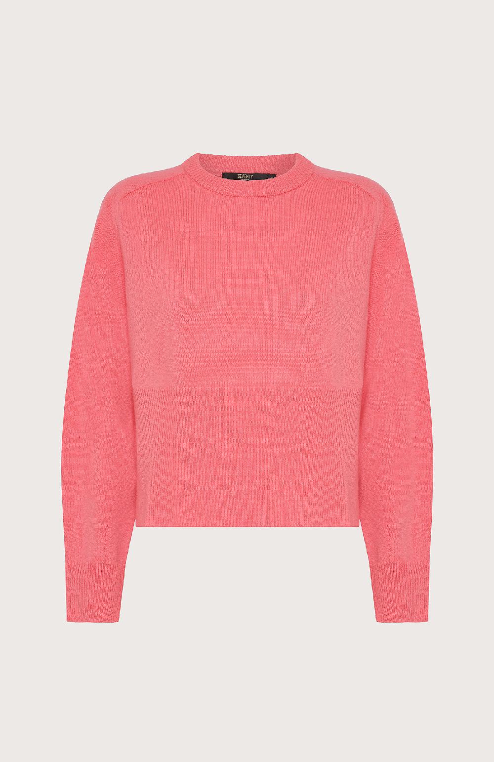 Seventy Maglioncino cropped a coste alte - Col. Rosa