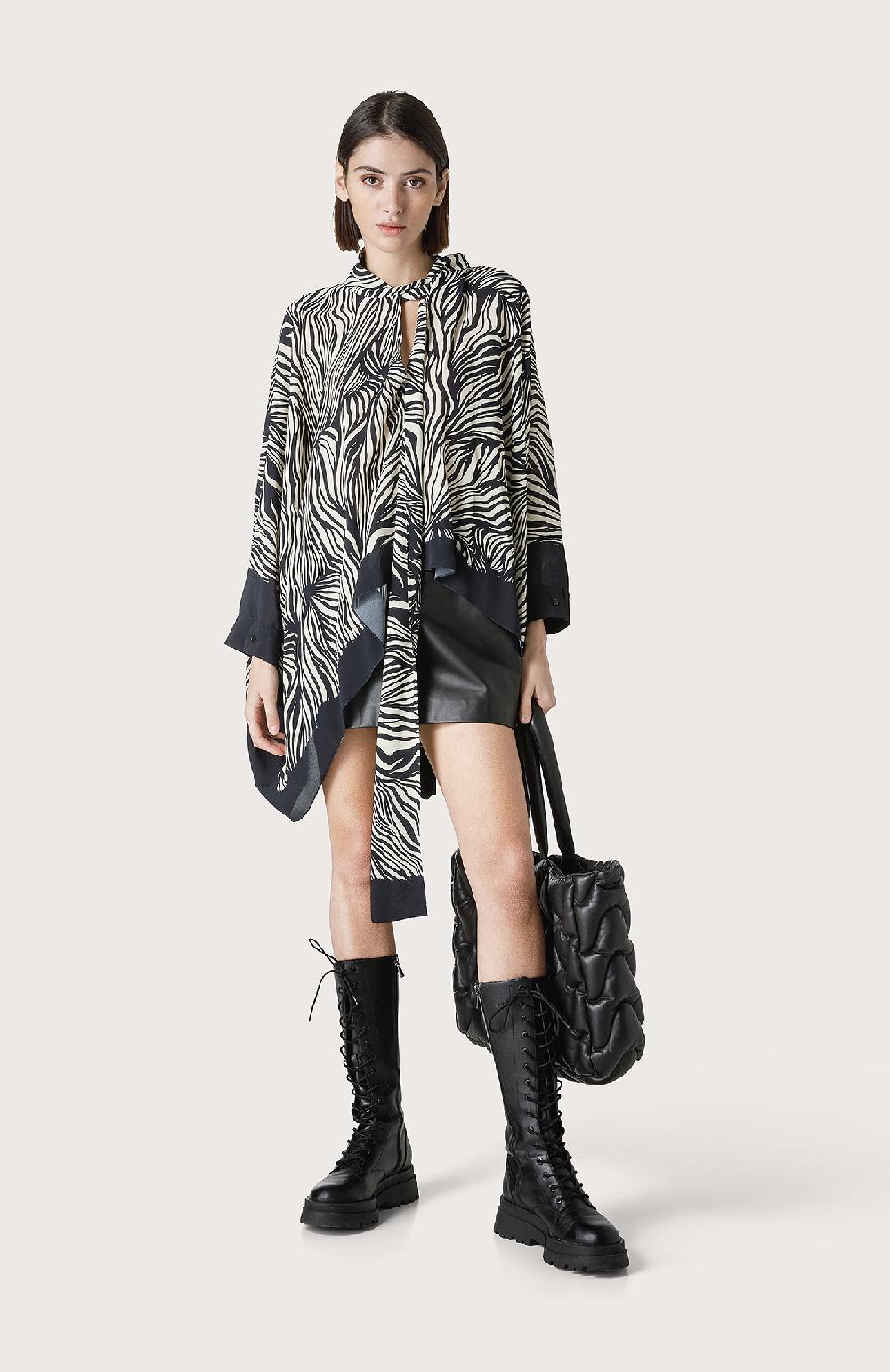 Seventy Maxi Camicia Effetto Poncho - Col. Nero