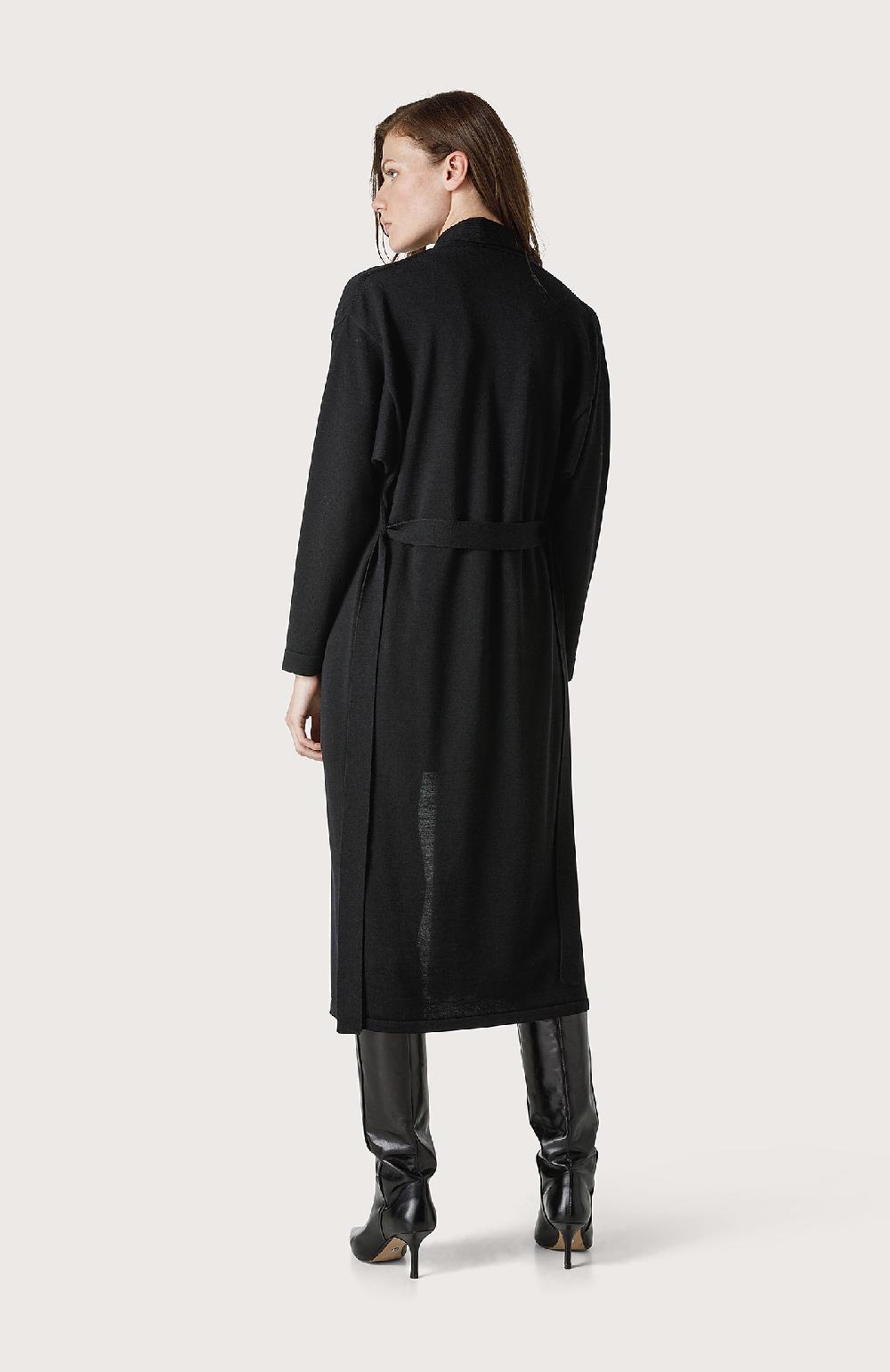 Seventy Maxi Cardigan Con Cintura - Col. Nero