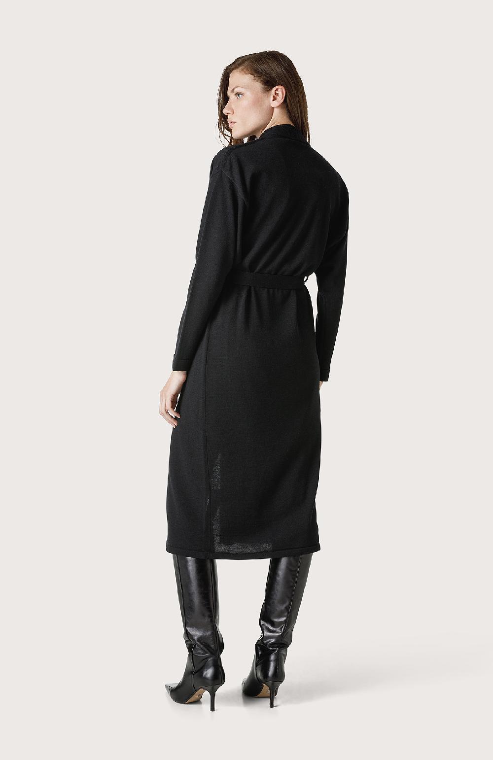 Seventy Maxi Cardigan Con Cintura - Col. Nero