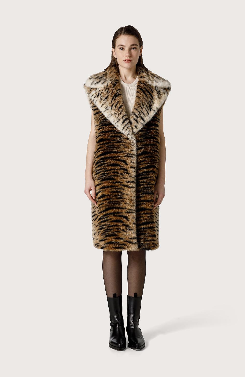 Seventy Maxi Gilet In Eco Pelliccia - Col. Marrone