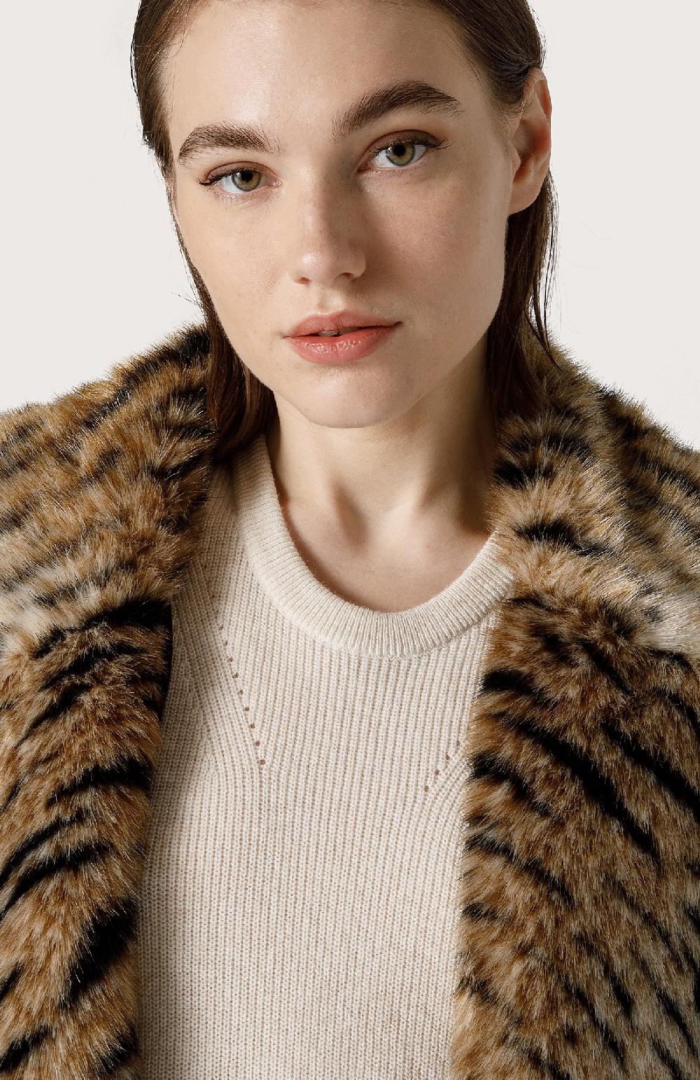 Seventy Maxi Gilet In Eco Pelliccia - Col. Marrone