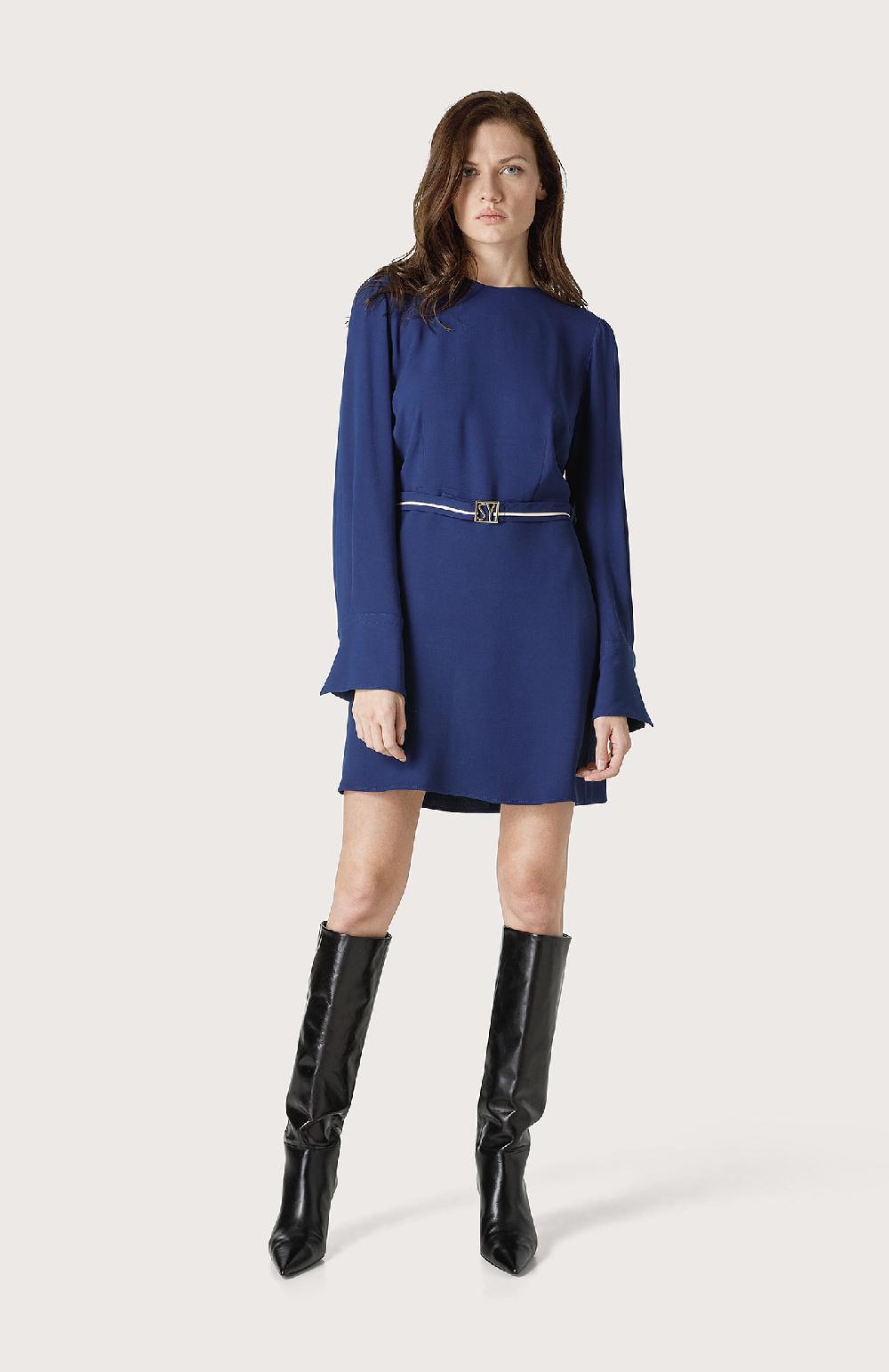 Seventy Mini Abito Con Cinturino - Col. Blu