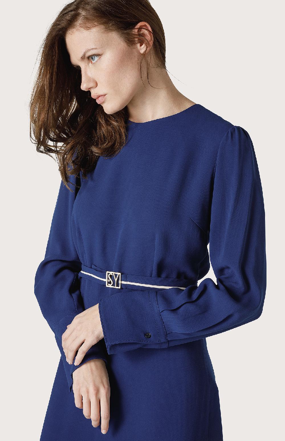 Seventy Mini Abito Con Cinturino - Col. Blu