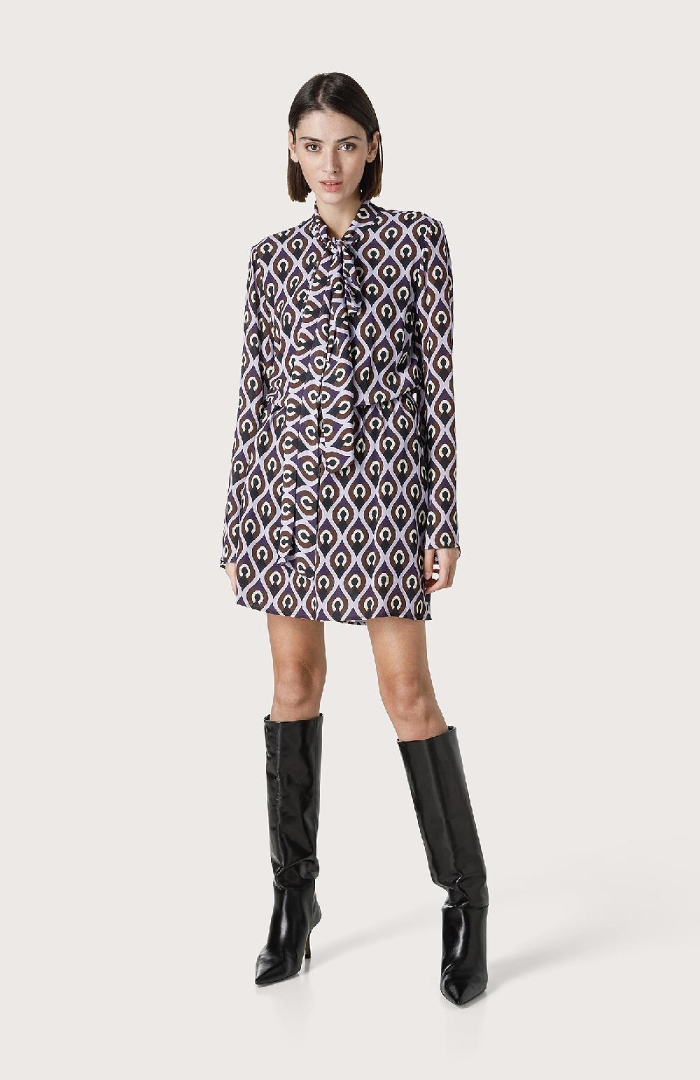 Seventy Mini Abito Con Collo Annodato - Col. Viola