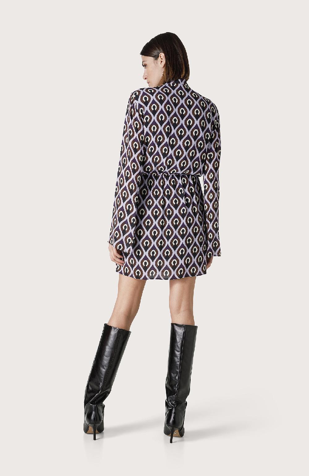 Seventy Mini Abito Con Collo Annodato - Col. Viola