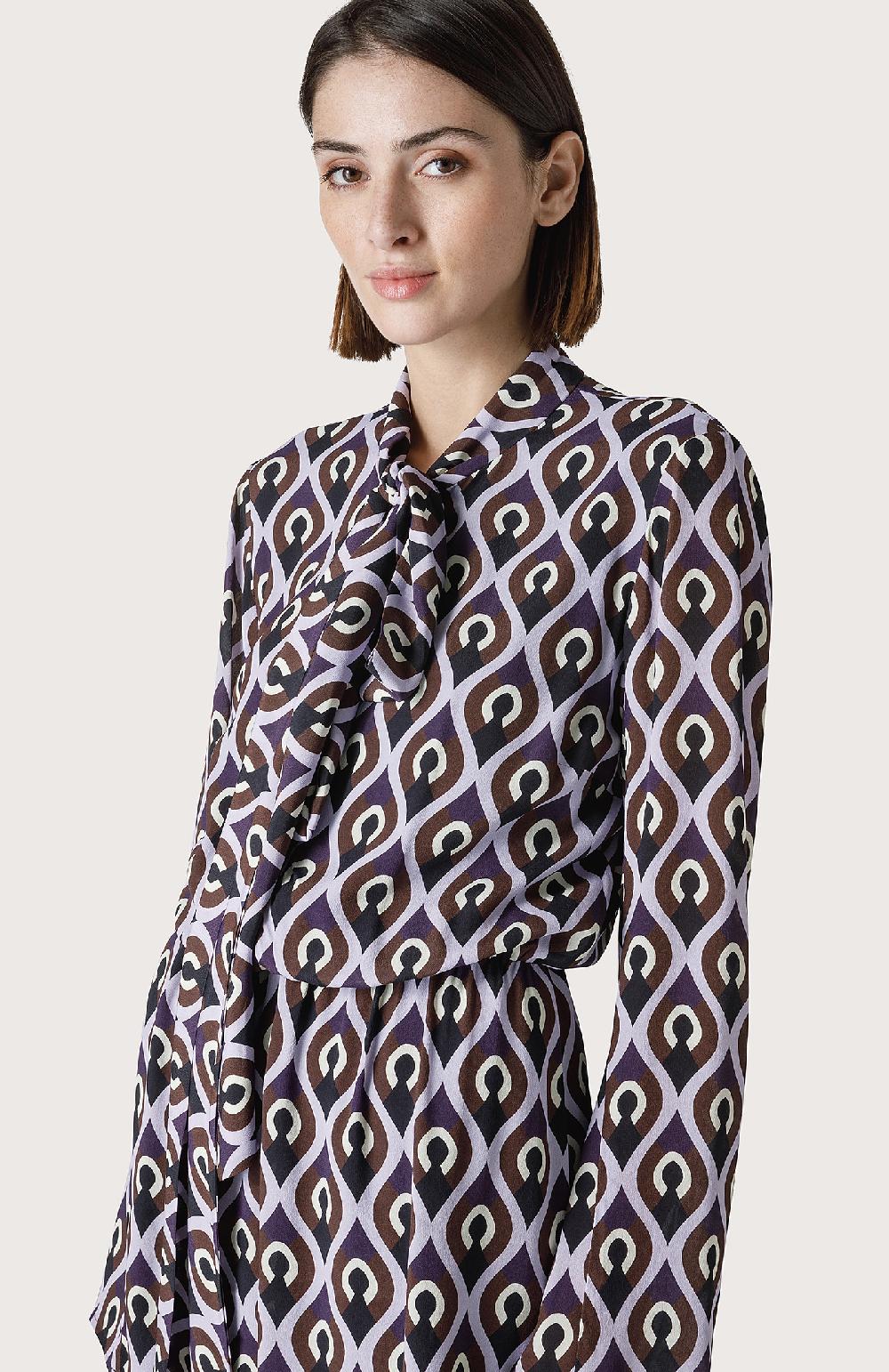 Seventy Mini Abito Con Collo Annodato - Col. Viola