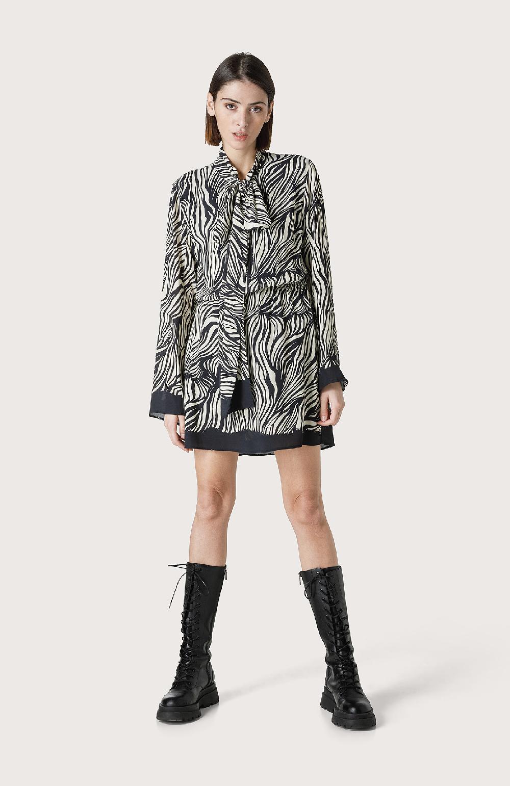 Seventy Mini Abito Con Stampa Zebrata - Col. Nero