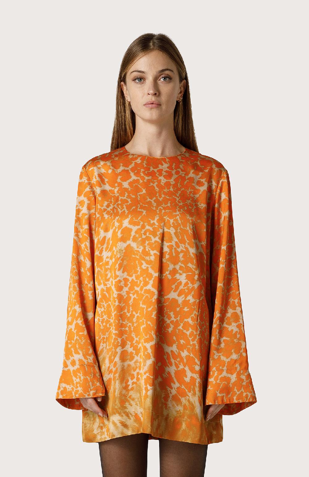 Seventy Mini Abito In Raso - Col. Arancione