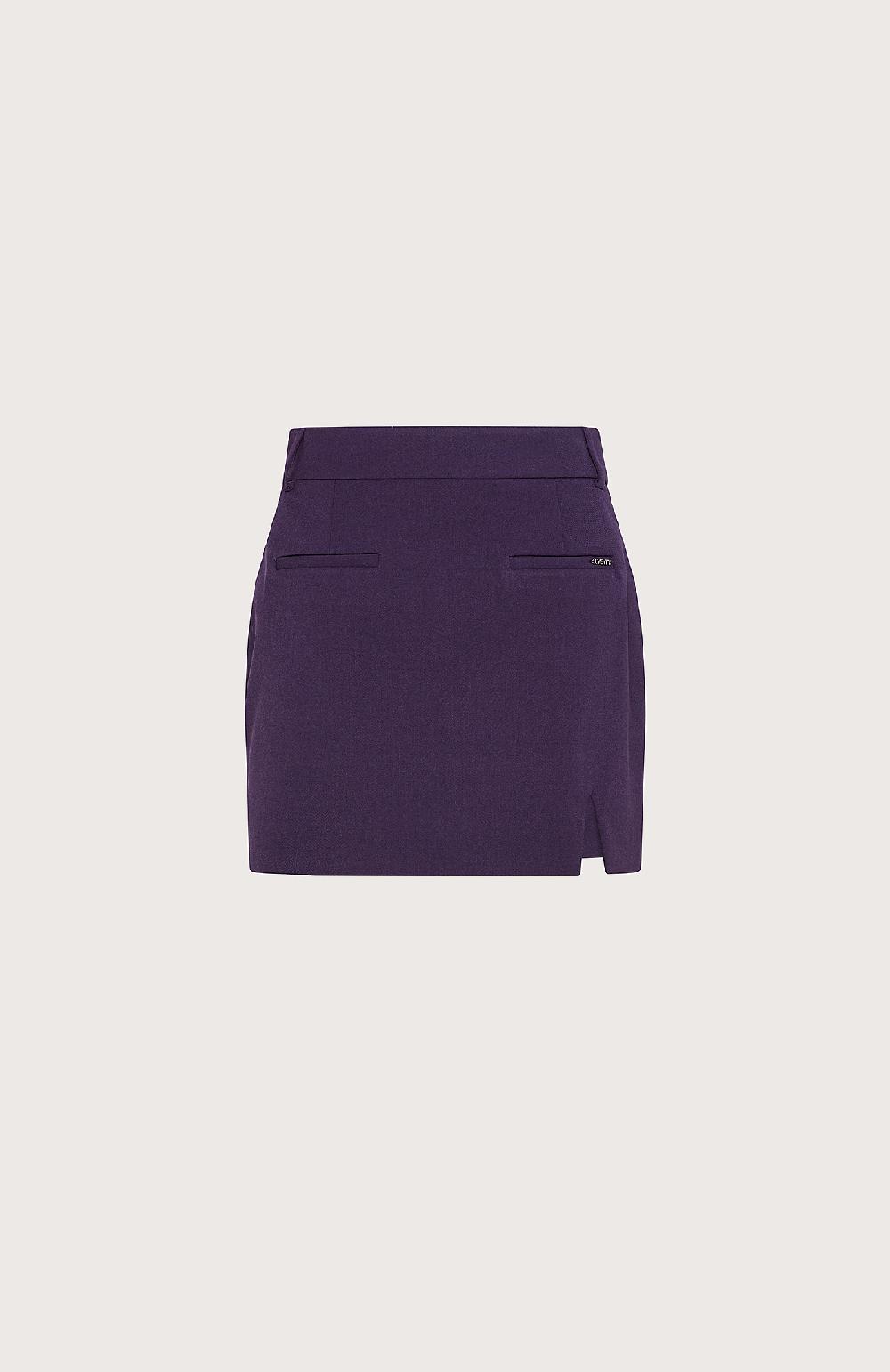 Seventy Mini Gonna In Lana Stretch - Col. Viola