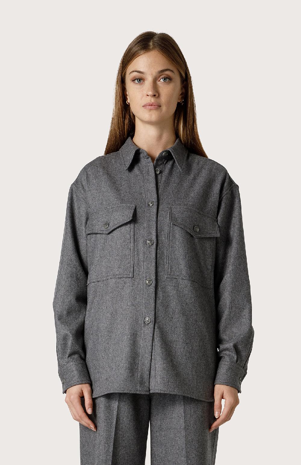 Seventy Over Shirt In Flanella Di Lana - Col. Grigio