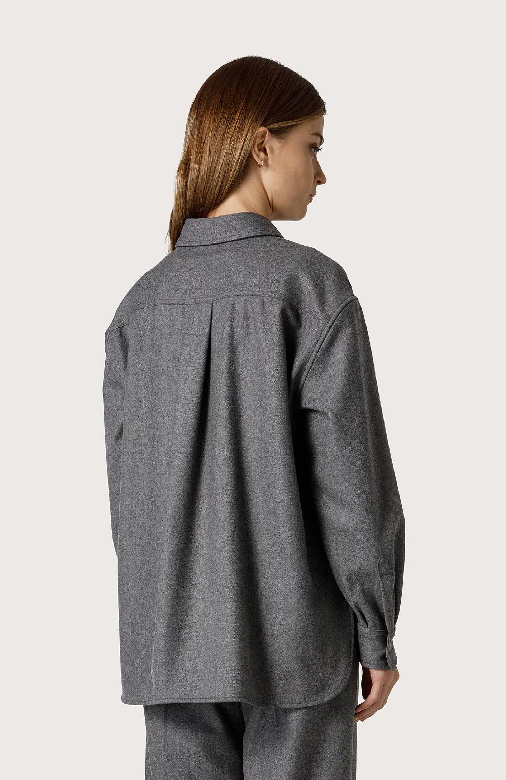 Seventy Over Shirt In Flanella Di Lana - Col. Grigio